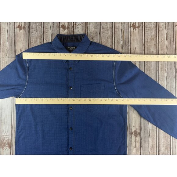 RAG & BONE plaid classic fit Shirt size L color blue NWOT - Picture 3 of 5